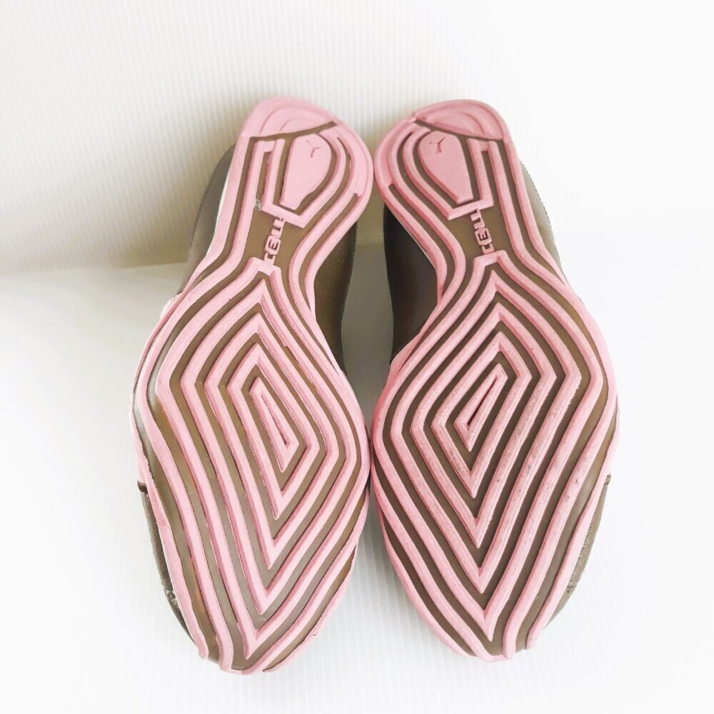 Puma Speedcat Chocolate Brown & Pink Leather Sneaker 10 Hook & Loop Closure - Picture 7 of 13